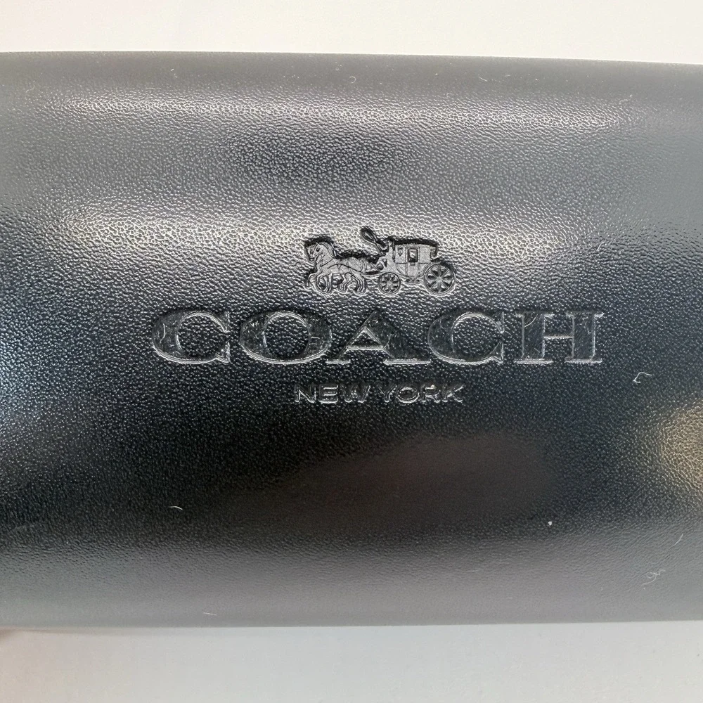 Coach New York Leather Sunglasses Glasses Hard Shell Clamshell Case in Black